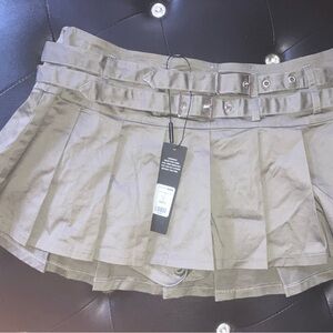 Fashion Nova Pleated Mini Skort - Grey